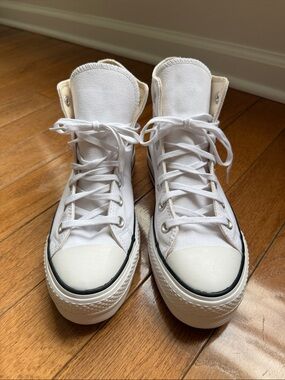 White High-Top Platform Converse Sneakers